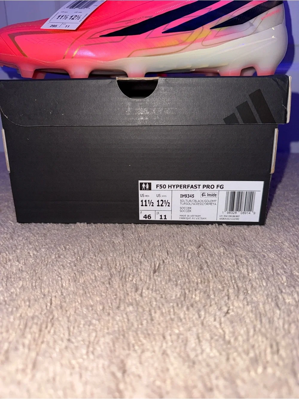 Adidas F50 Hyperfast Pro FG Firm Ground Soccer Cleats Pink Size 11.5
